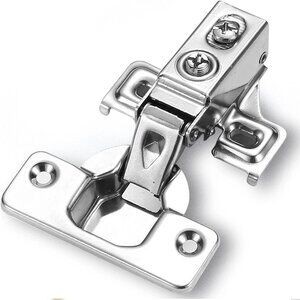 2 Pack 1/2 inch Soft Close Overlay Cabinet Hinges Steel Nickel